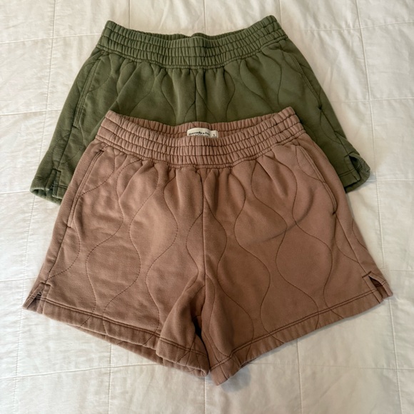 Abercrombie Soft A&F Quilted Shorts 2 Pair - Picture 3 of 6
